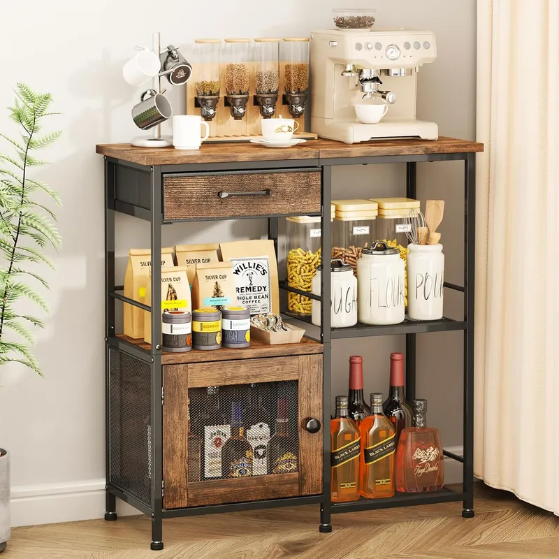 Home Bar Stand - Coffee Bar Cabinet for Home Farmhouse