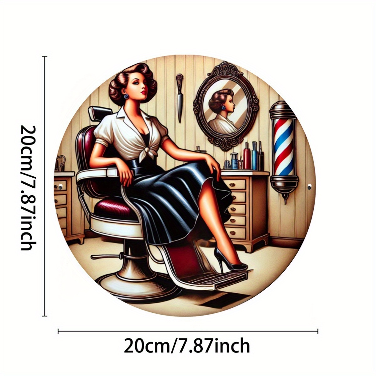 1pc Vintage Barber Shop Metal  - Home Barbershop 评论和价格