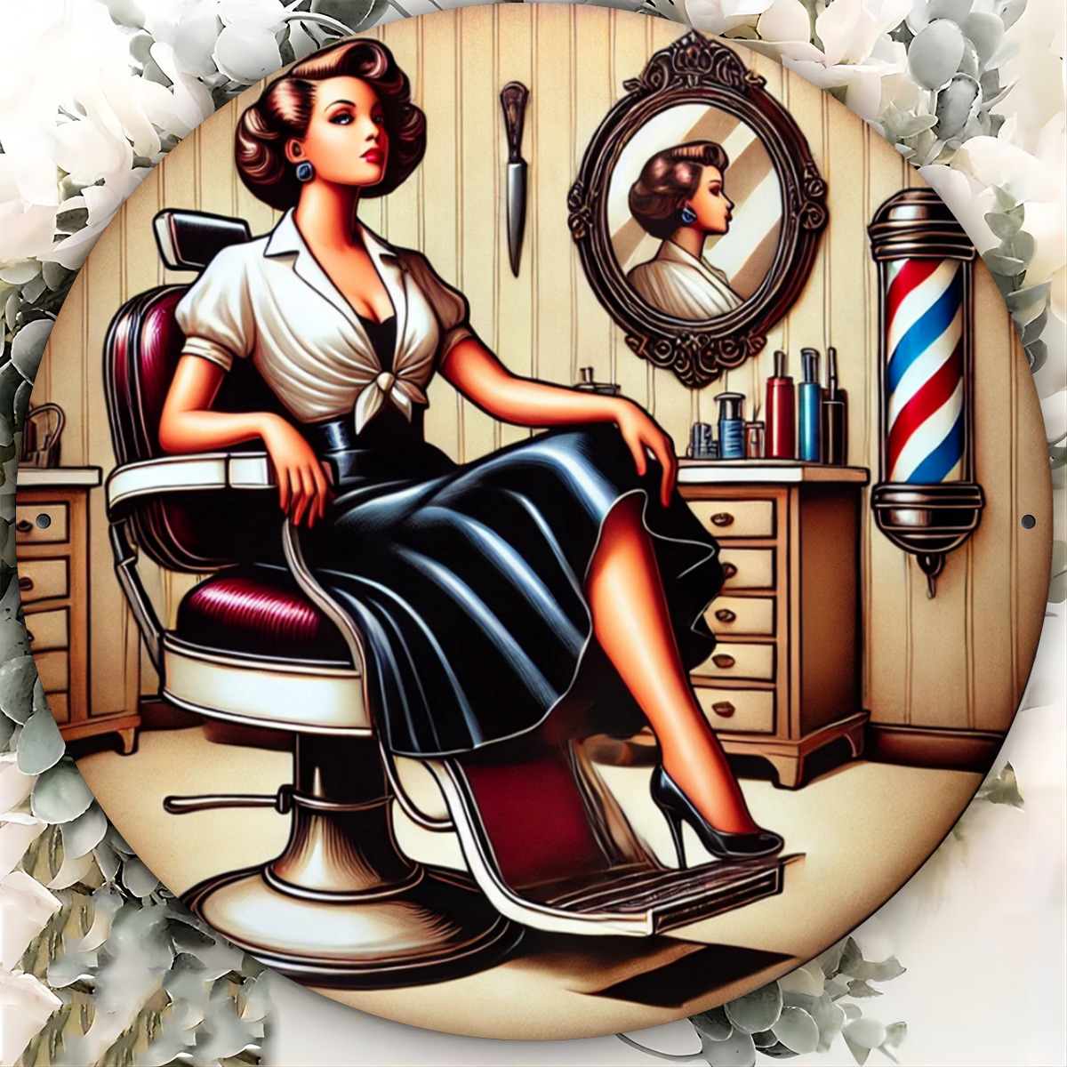 1pc Vintage Barber Shop Metal  - Home Barbershop 评论和价格