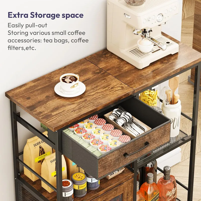 Coffee Bar Cabinet for Home Fa - Home Bar Stand 评论和价格