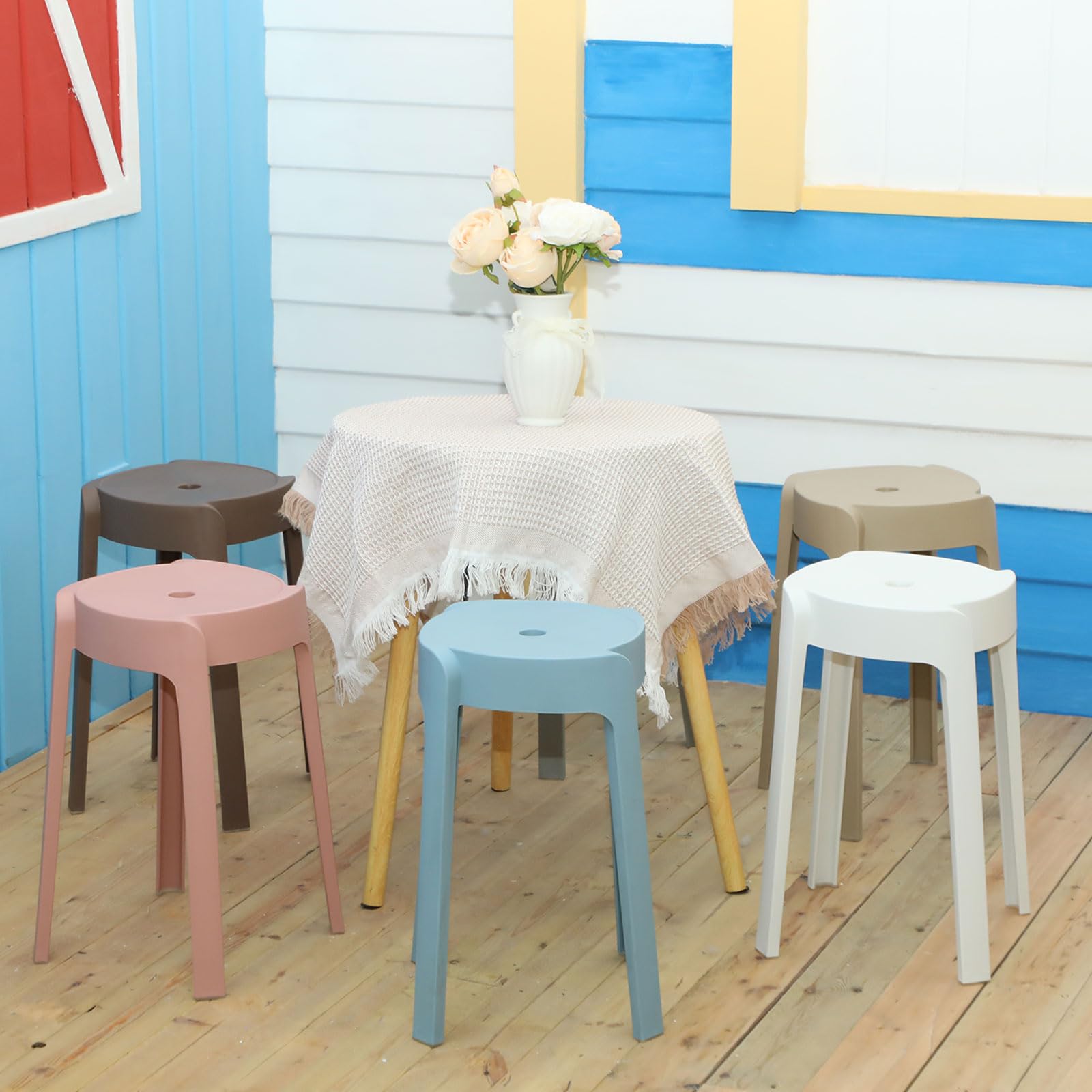 1/6 Pack Plastic Stackable Sto - Home Bar Seating 评论和价格