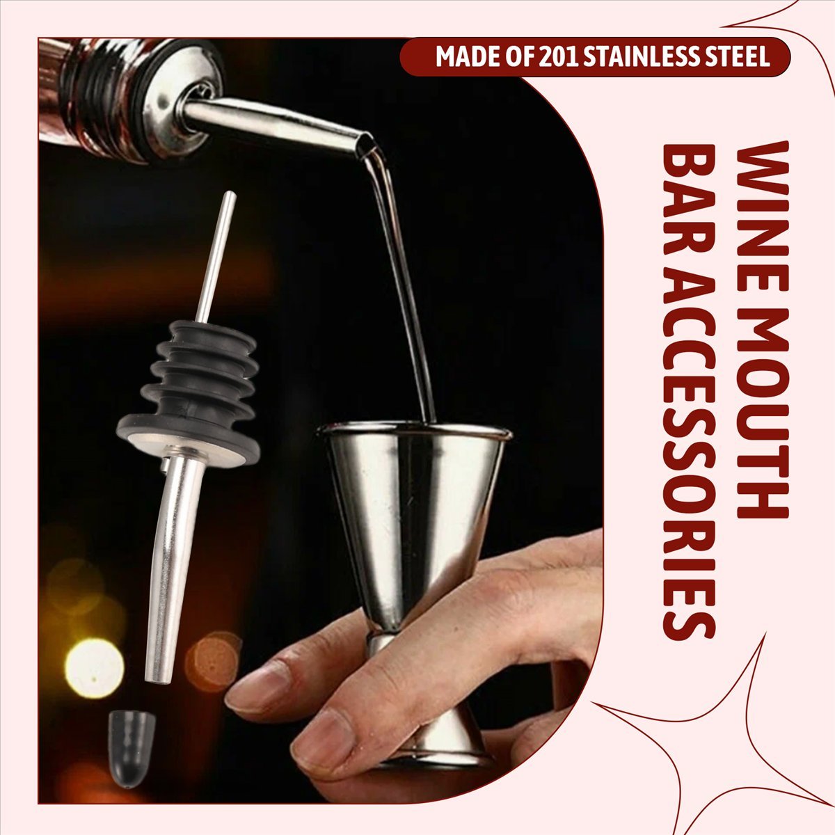 REST 6Pcs Stainless Steel Pour - Speed Pourer Cap 评论和价格