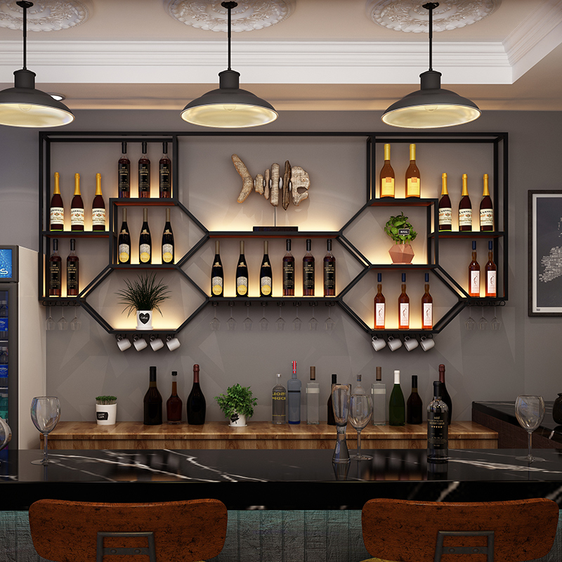 Metal Shelves Wine Cabinet Liv - Home Bar Shelf 评论和价格
