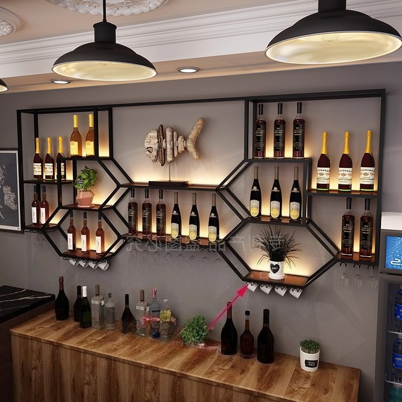 Metal Shelves Wine Cabinet Liv - Home Bar Shelf 评论和价格