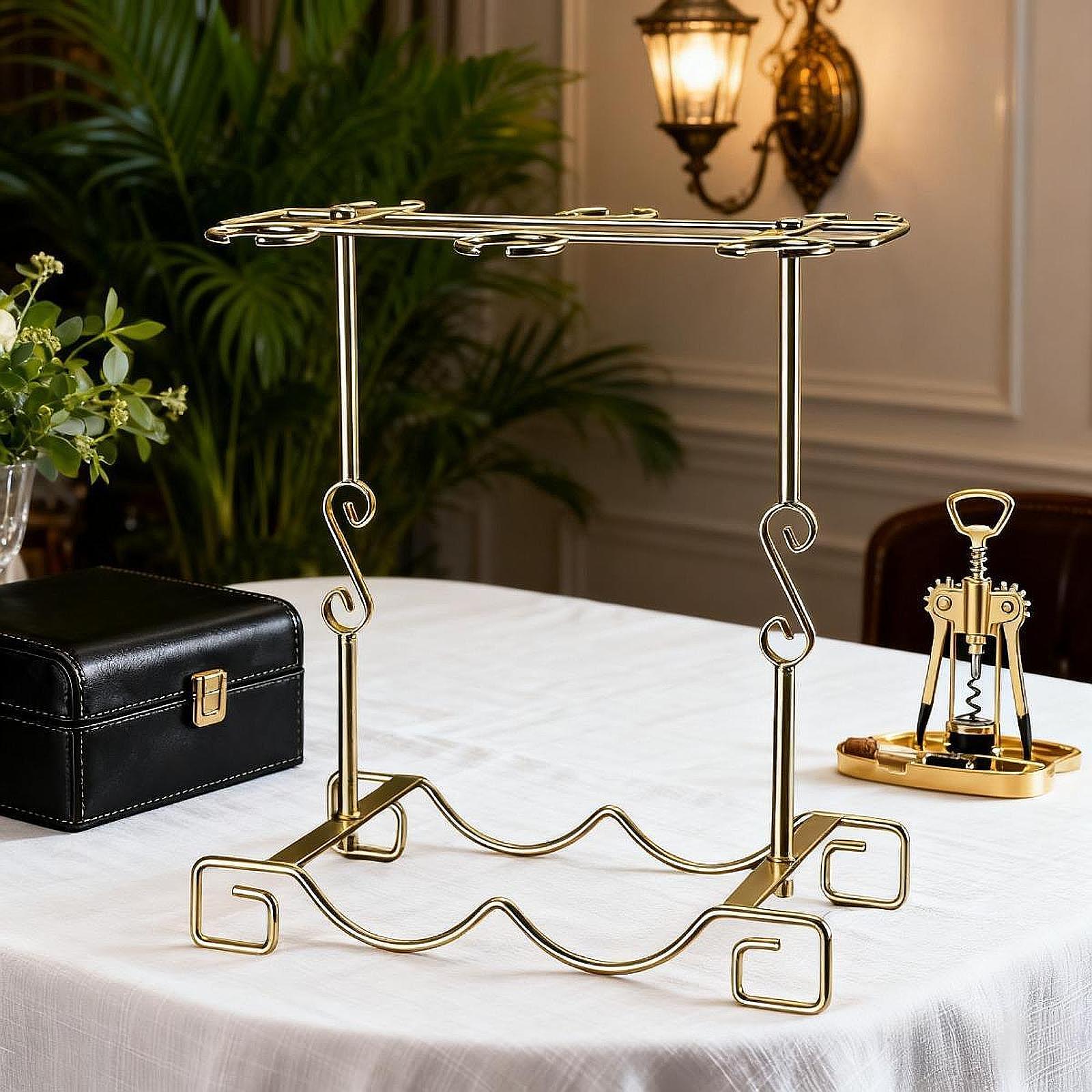 Tabletop Goblet Holder Iron Wi - Home Bar Stand 评论和价格
