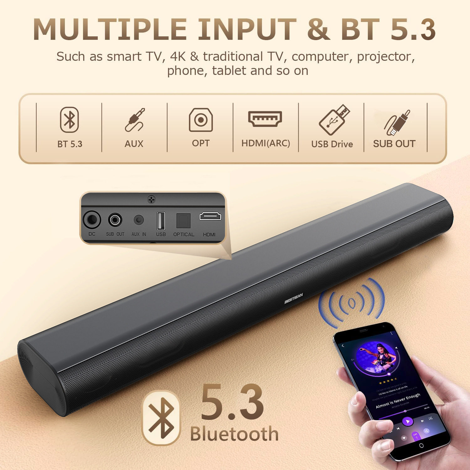Subwoofer Sound Bar System for - Home Bar And Theater 评论和价格