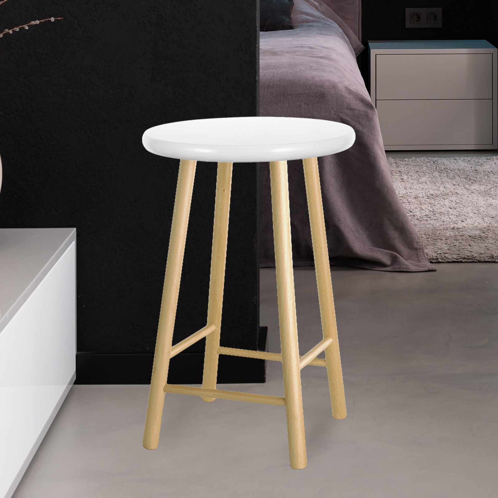Wooden Round Stool Top Replace - Home Bar Stools 评论和价格