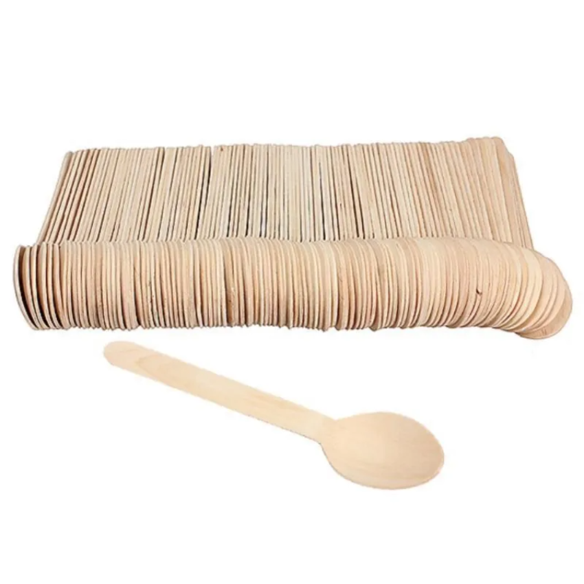 100Pcs Disposable Wooden Spoon - Ice Pick Pick 评论和价格